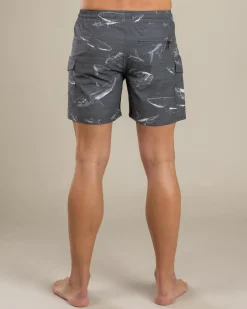 Grey Surge Elastic Waist Board Shorts