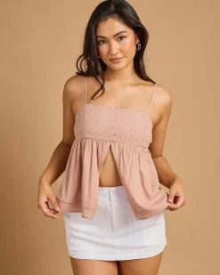 Heather Split Front Top