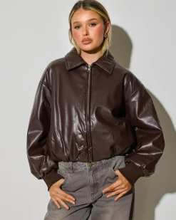 Huxley Faux Leather Puffer Jacket