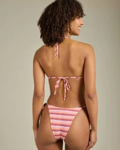 Ibiza Stripe Rib Slide Tri Bikini Top