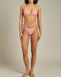 Ibiza Stripe Rib Slide Tri Bikini Top