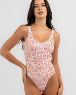 Islander Floral Scoop Neck One Piece Swimsuit