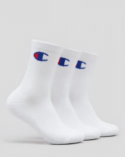 Junior Boys' Medium Sport C Logo Crew Socks 3 Pack