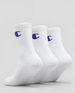 Junior Boys' Medium Sport C Logo Crew Socks 3 Pack
