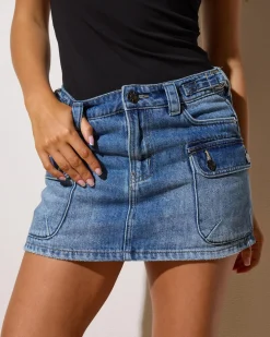 Juno Cargo Denim Skort