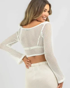 Layla Crochet Tie Up Long Sleeve Top