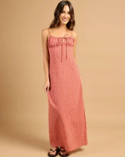Lola Check Gathered Maxi Dress