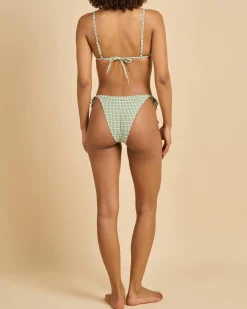 Lola Check Tie Side High Cut Bikini Bottom