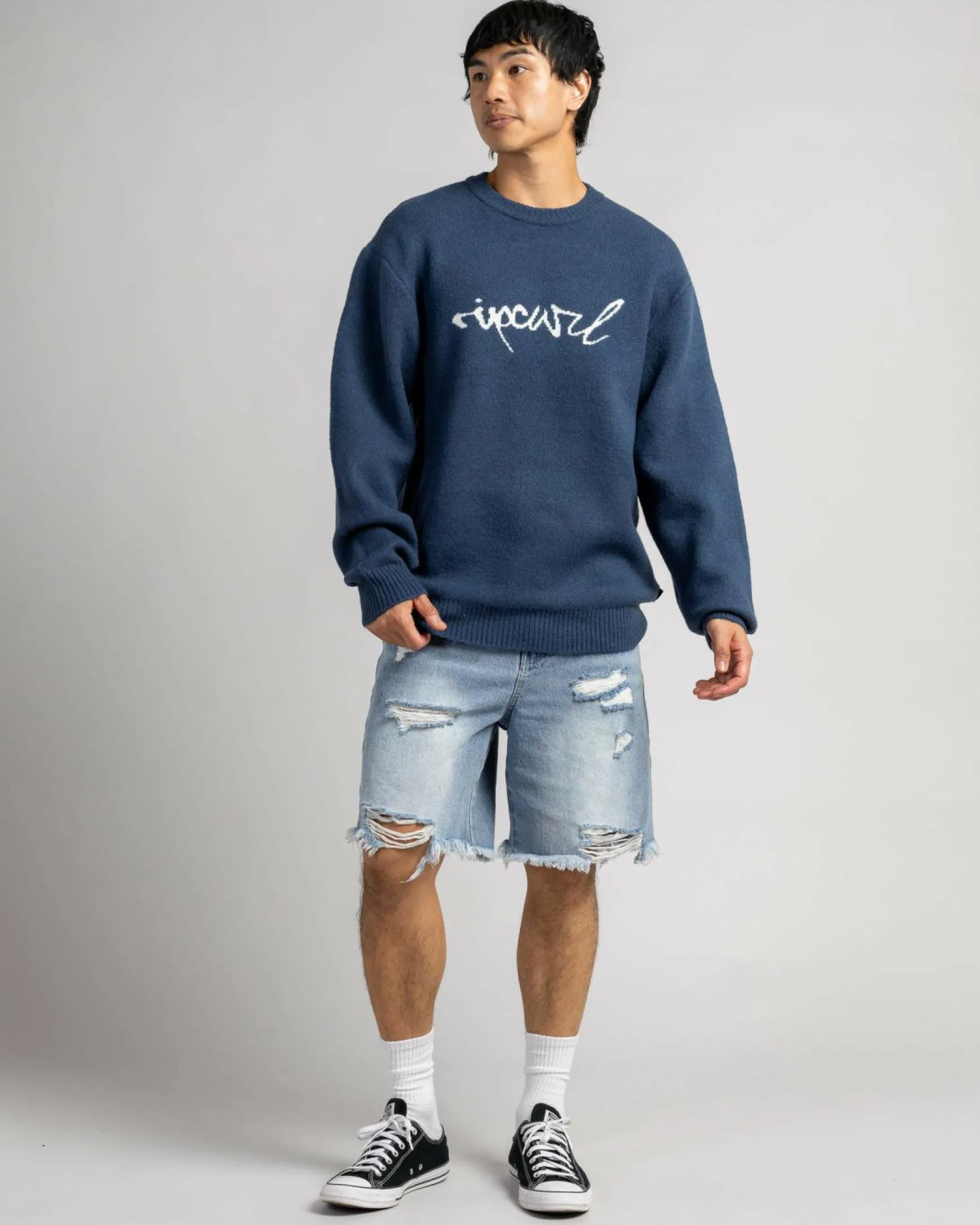 Medina Script Crew Knit Sweatshirt