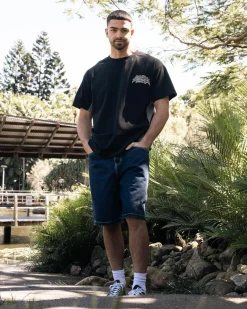 Medina Script Denim Walk Shorts