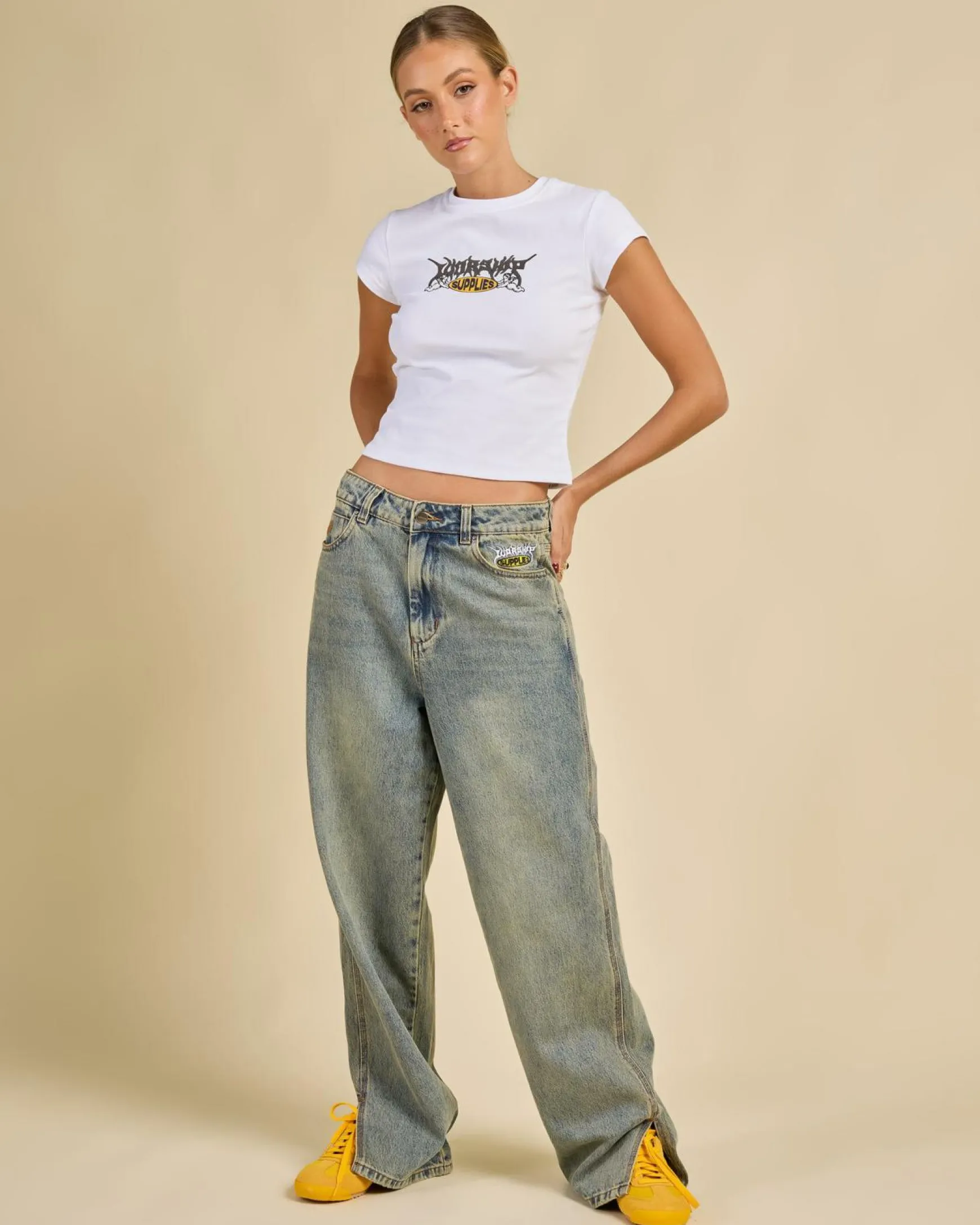 Messenger Bag Baggy Split Jeans