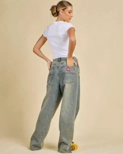 Messenger Bag Baggy Split Jeans