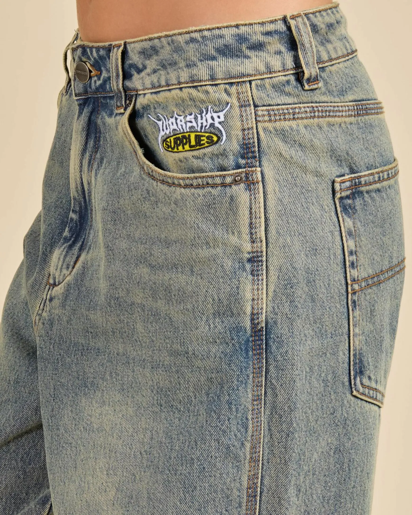 Messenger Bag Baggy Split Jeans