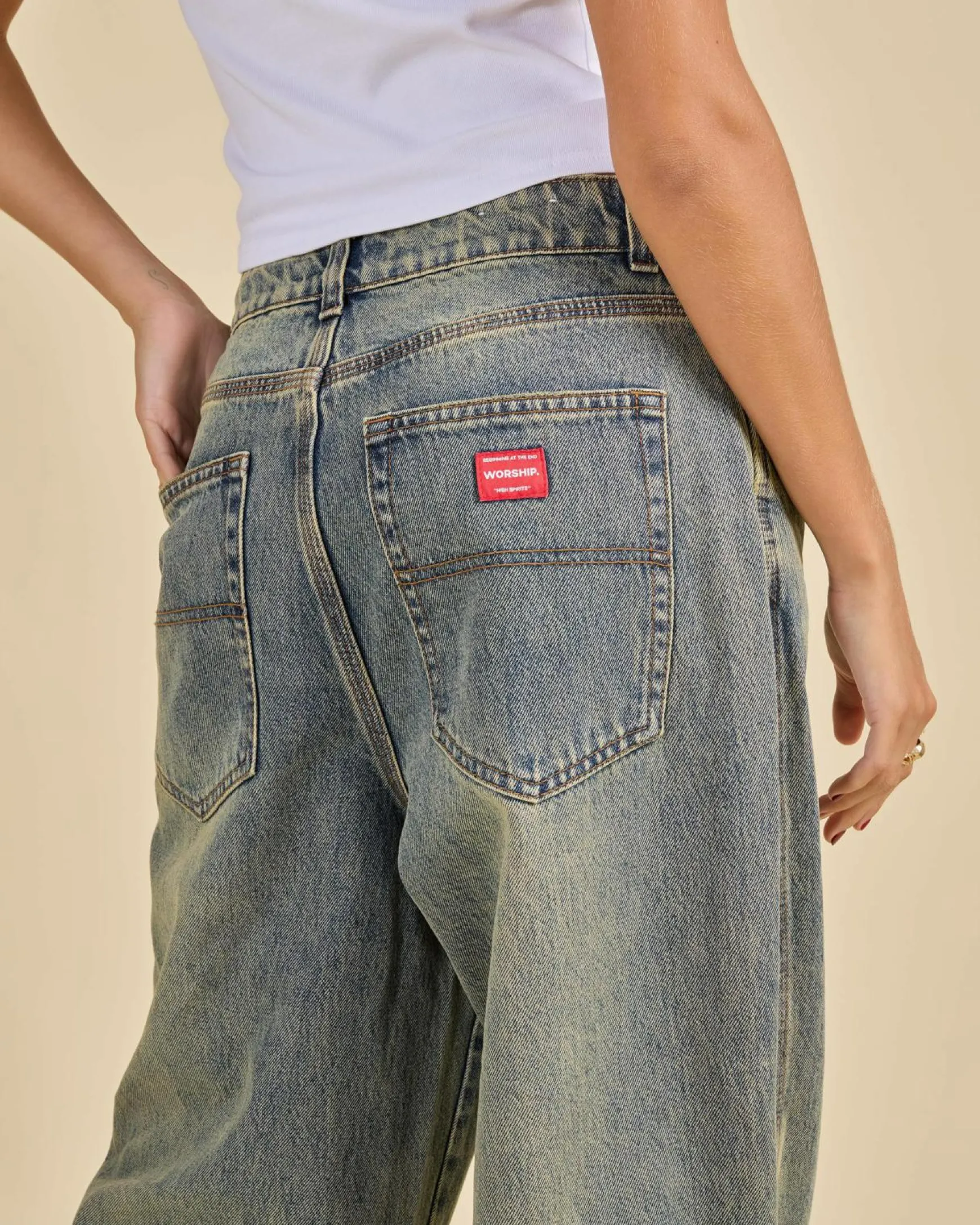 Messenger Bag Baggy Split Jeans