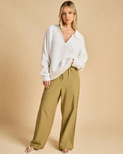 Muse V-Neck Collared Fluffy Knit Jumper