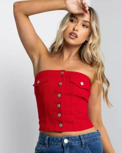 Nicole Denim Tube Vest