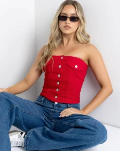 Nicole Denim Tube Vest