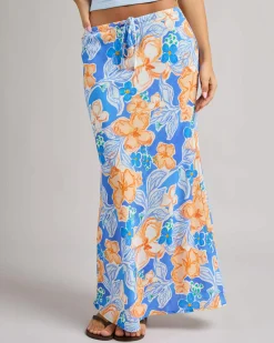Paradise Floral Bias Cut Maxi Skirt
