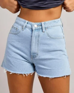 Penny Kick Flare Denim Shorts
