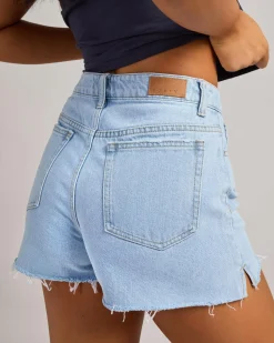 Penny Kick Flare Denim Shorts