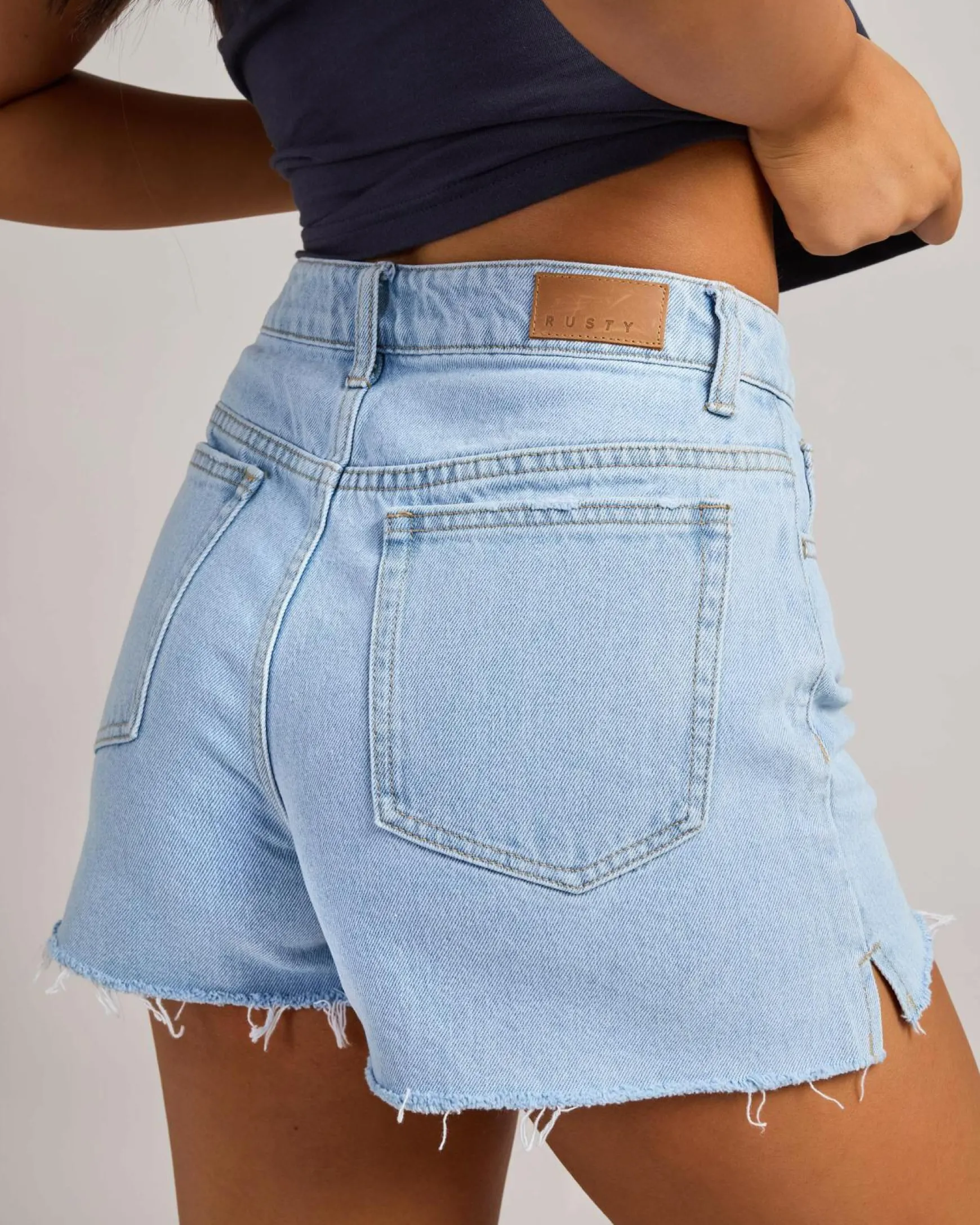 Penny Kick Flare Denim Shorts