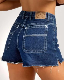 Penny Kick Flare Denim Shorts