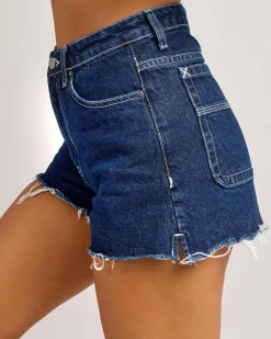 Penny Kick Flare Denim Shorts