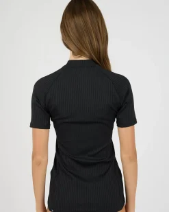 Premium Surf Zip Through Short Sleeve Rash Vest