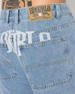 Print Denim Standard Shorts