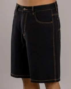 Print Denim Standard Shorts