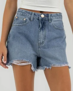 Reign Mid Denim Shorts