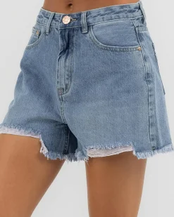 Reign Mid Denim Shorts