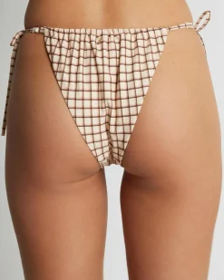 Rumi Check Gathered Tie Side Itsy Bikini Bottom