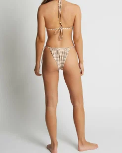 Rumi Check Gathered Tie Side Itsy Bikini Bottom