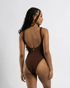 Sandalwood Retro One Piece Swimsuit