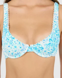 Serenity Floral Panelled Underwire Bikini Top