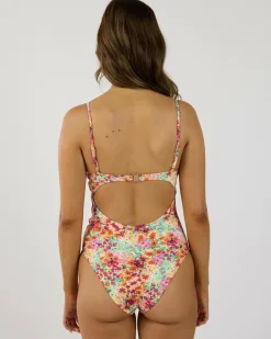 Sierra Floral Tie Front One Piece Swimsuit