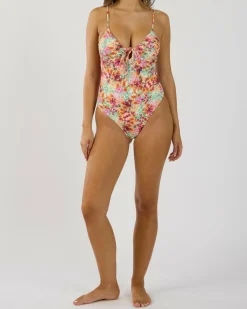 Sierra Floral Tie Front One Piece Swimsuit