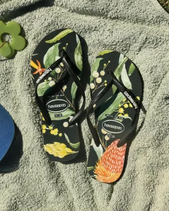 Slim Fauna Bush Flower Thongs