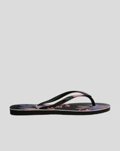 Slim Floral Colours Thongs