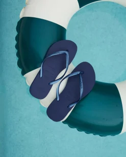 Slim Metallic Navy Thong