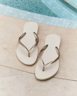 Slim Metallic Thongs