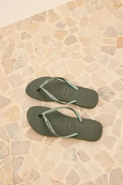 Slim Metallic Thongs