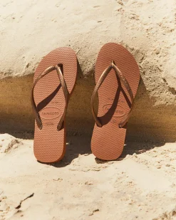 Slim Metallic Thongs