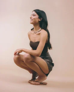 Slim Metallic Thongs