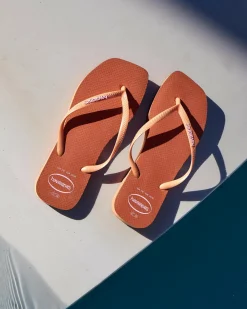 Slim Square Logo Thongs