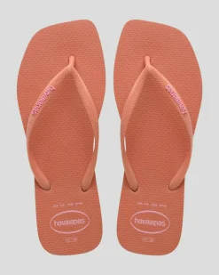 Slim Square Logo Thongs