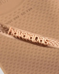 Slim Square Metal Logo Thongs