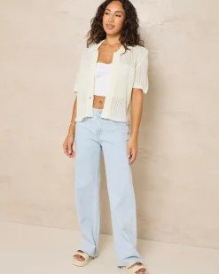 South Beach Crochet Short Sleeve Shirt