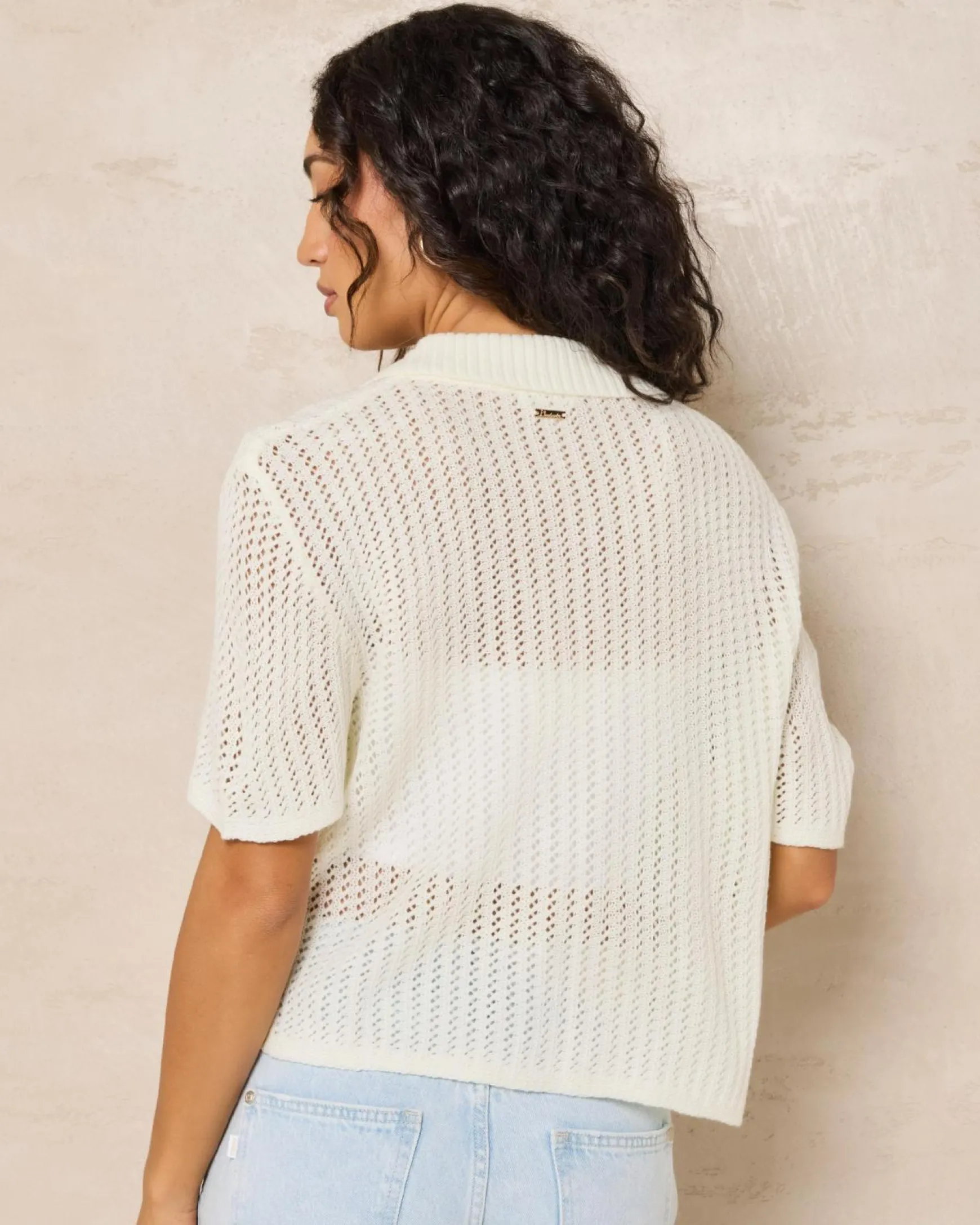 South Beach Crochet Short Sleeve Shirt